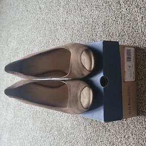 Suede high heel shoes